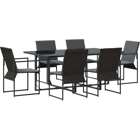 Maison Exclusive - Ensemble de salle à manger pour jardin 7 pcs Noir Acier (1/5)