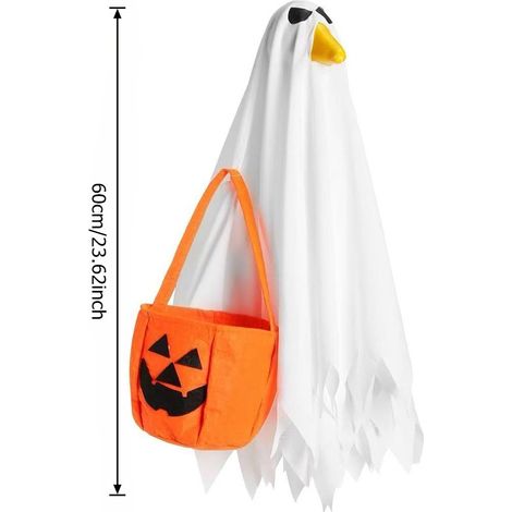 Halloween - Costume da fantasma oca per veranda - Oca divertente per prato e patio - Decorazione per esterni - Set fantasma di Halloween - Set da 1 pezzo