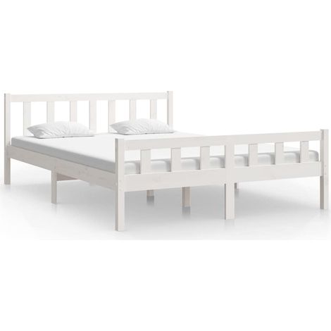 Maison Exclusive - Giroletto Bianco in Legno Massello 150x200 cm King Size (1/5)