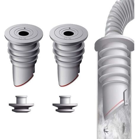 Guarnizione per tubo della lavatrice, 2 pezzi, grigia, tappo deodorizzante da 35-40 mm, tappo di tenuta per scarico della lavatrice, guarnizione di tenuta per scarico del deodorizzante domestico (1/4)