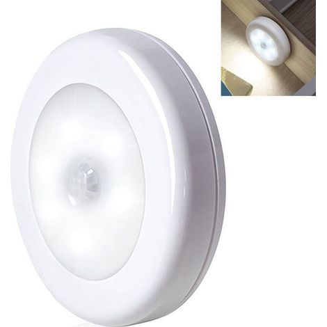 Lampe Détecteur de Mouvement, LED Detecteur Mouvement, Lampe de Placard, Alimenté par Batterie (Non Inclus), Lampe LED pour Penderie, Étagère, Entrée, Garage, Cuisine, Passage - (Blanc) (1/5)