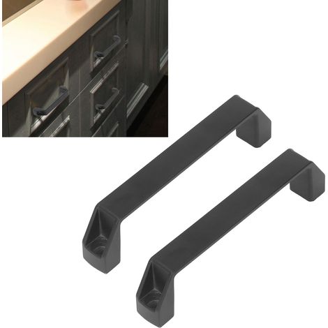 Poignée carrée de 180 mm avec un entraxe de 180 mm, poignée en aluminium noir pour porte d'armoire à outils de machine. (1/5)