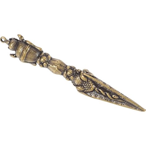 Pilon Démoniaque Sculpture Religieuse Solide Pendentif Tibétain en Laiton Antique au Design Unique pour Décoration Maison et Figurines (1/5)