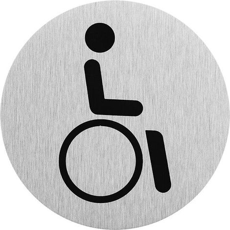Aluminium door sign " pictogram disabled " Ø75mm