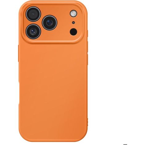 Coque pour iPhone 17 Pro Modèle Soft-Touch en Silicone Souple Anti-dérapant Orange