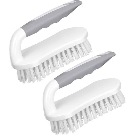Brosses à récurer – pour douche, salle de bain, tapis, cuisine et baignoire – Lot de 2, gris (1/5)