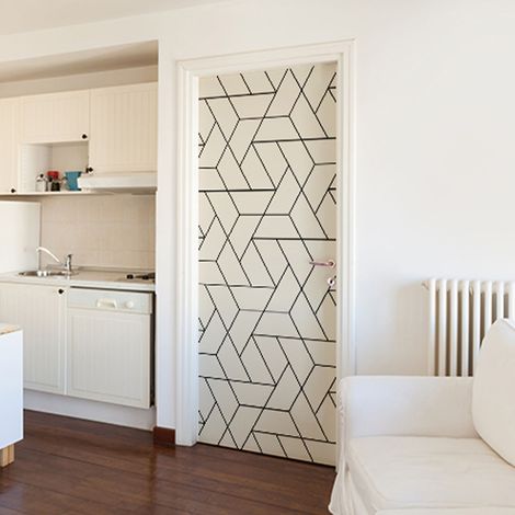 Sticker Porte Triangle Géométrique 204 cm X 83 cm - Déco Intérieure Murale (1/4)