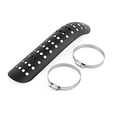 Protector térmico para motocicleta, aislamiento térmico universal para escapes de motocicleta con orificios de 50 mm a 70 mm de diámetro, aislamiento térmico con 2 soportes. (1/4)