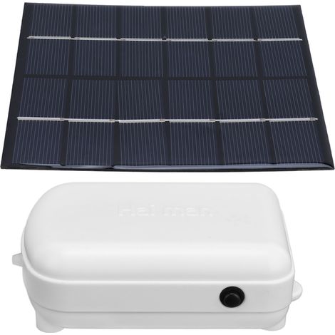 Pompe à oxygène solaire 2W 6V avec batterie au lithium intégrée de 2000mAh, pompe à économie d'énergie pour aquarium (1/5)