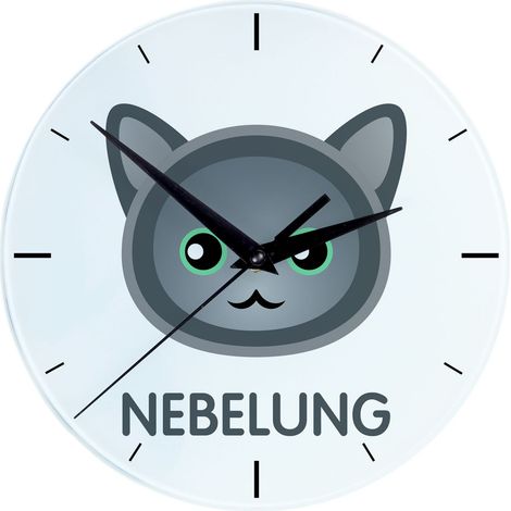Nebelung - Reloj de MDF con gráficos e inscripción de Art-Dog (1/4)