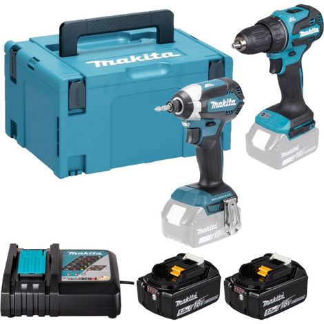 Pack 2 outils MAKITA DLX2535TJ  DDF490 + DTD153 en makpac