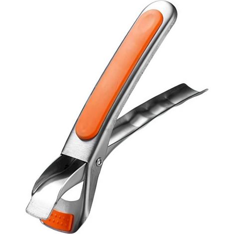 Pince multifonctionnelle anti-brûlure en acier inoxydable orange pour bol isotherme et plaque de cuisson - Pince de cuisine (1/5)