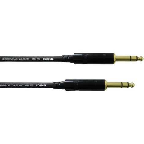 Cordial 0,9 m REAN 2 x cavo per strumenti jack 6,3 mm stereo Nero