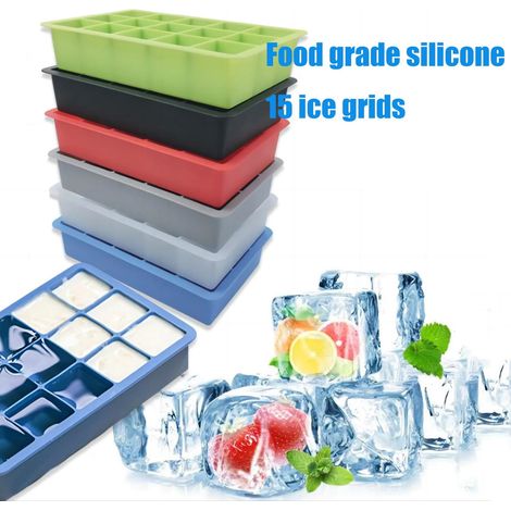Moule À Glace En Silicone - 4 Pièces - 60 Compartiments - Pour Cubes De Glace Carrés - Pour Congélateur - Lot De 4 (1/5)