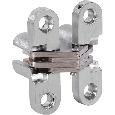 2 pièces Alliage de zinc caché Charnière invisible Porte pliante Concealed Cross caché Charnières pour meuble matériel Porte pliante 43.7mm