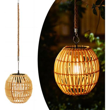 Lampes solaires à suspendre pour l'extérieur, décoration de jardin, résistante aux intempéries, lanterne solaire pour extérieur et (1/5)
