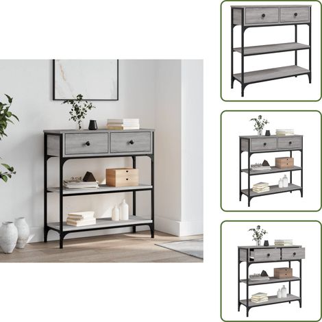 The Living Store Table console sonoma gris 72,5x25x75 cm bois d'ingénierie - Table Basse - Table D'appoint - Meuble D'entrée - Table Console - Mobilier Moderne (1/5)