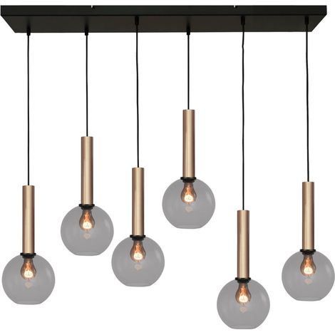 Lampe suspendue 6 lumières Bella 2 avec verre fumé - 2981-02-100-25-60520
