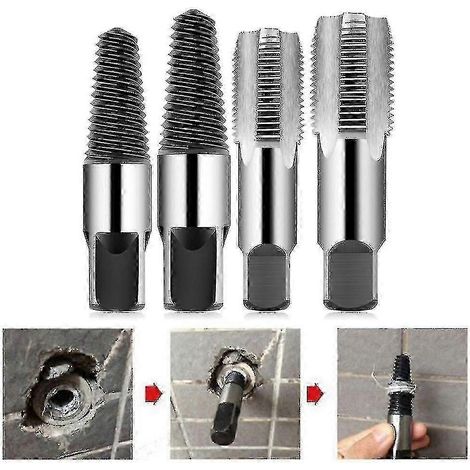 Ensemble d'outils de quincaillerie pour taraudage de tuyauterie 1/2 3/4 pouce, extracteur de vis cassées, 1-2 pouces (1/3)