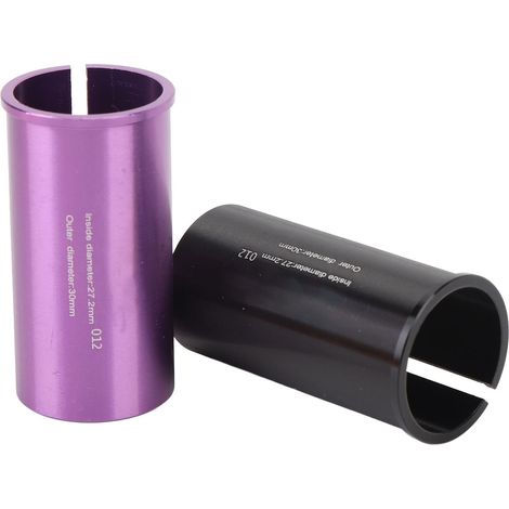 Lot de 2 cales de tige de selle en alliage d'aluminium, manchons réducteurs légers, adaptateurs pour tube de selle de cyclisme 27,2-30 mm (1/5)
