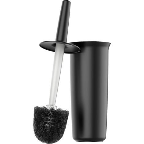 Brosse Toilette Brosse WC de Cuvette Toilette et Support pour Salle de Bain - Noir (1/5)