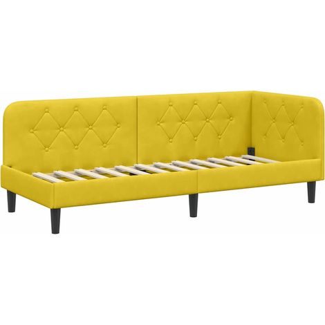 Maison Exclusive - Cornice del letto ad angolo Giallo 80 x 200 cm Velluto