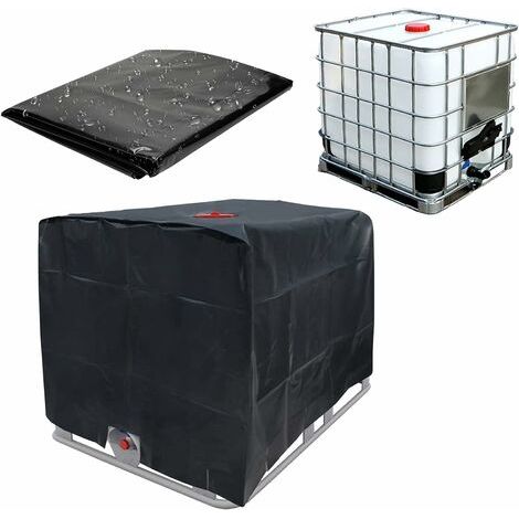 Wassertankabdeckung, IBC-Tankabdeckung für 1000-Liter-Tanks, Schutzhülle für Wassertanks, staubdicht, UV-beständig, regendicht, 120 x 100 x 116 cm (schwarz), Starlight (1/5)