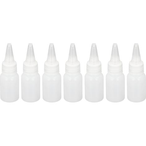Lot de 100 flacons souples en plastique de 20 ml avec bouchon gradué pour liquides, sauces, peinture, huile, colle, glaçage, pâtisserie, loisirs créatifs et barbecue. (1/5)