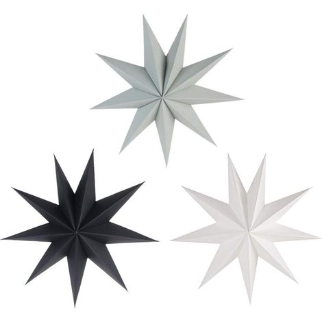 Étoile De Noël Pliable - Étoile À 9 Branches En Papier - Décoration Pour Fenêtre Arbre De Noël Et Intérieur - Lot De 3 (1/5)