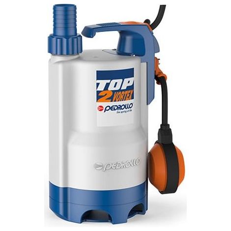 Bomba de elevación automática Pedrollo TOP 2-VORTEX con flotador, para evacuación de aguas residuales, para fosas y vaciado de tanques, 0,37 kW