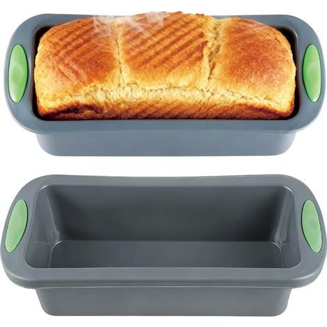 2 Pièces Moule à Cake Silicone, rectangulaire, antiadhésif, réutilisable, pour gâteaux, pain, lasagnes, brownies, etc. 28 x 12 x 6,5 cm (1/5)