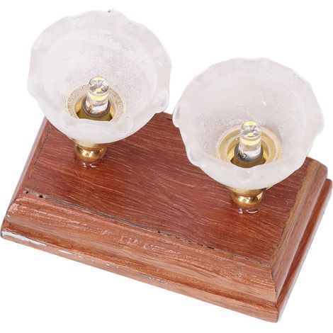 Plafonnier miniature à double tête LED, échelle 1/12, alimenté par piles (1/5)