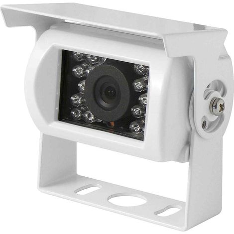 Telecamera BIANCA Retromarcia AUTO a Colori Videosorveglianza 18 LED Visione NOTTE CAMION Camper (1/5)
