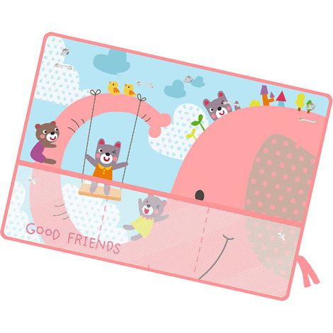 Pare-Soleil Voiture Rideau Multifonction Protection Solaire avec Pochette Filet Motif Éléphant Ventouse Rangement (1/5)