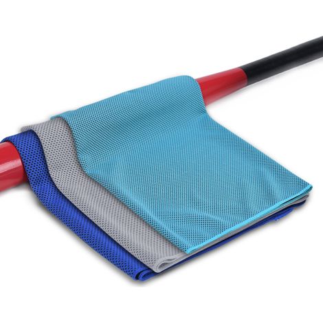 Serviette rafraîchissante en microfibre, douce et respirante (bleu + bleu roi + gris, lot de 3) (1/5)