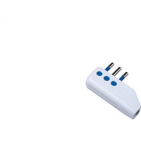 Prise Électrique 16A 2P+T Avec Sortie De Câble À 90°, Adaptateur Pour Systèmes Civils Italiens Standard 250 V Ca, Couleur Blanche (1/3)