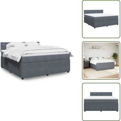 Sommier à lattes de lit et matelas Gris foncé 180x200cm Velours - Sommier À Lattes De Lit - Sommiers À Lattes De Lit - Lit - Meuble De Chambre À Coucher (1/5)