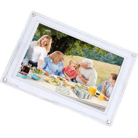 WiFi Digital Photo Frame, 10.1 Inch HD Touch Screen 1280 X 800, Auto Rotating Photo Frame with Transfer, Ideal for Living Room, Bedroom, Office (White) (1/5)