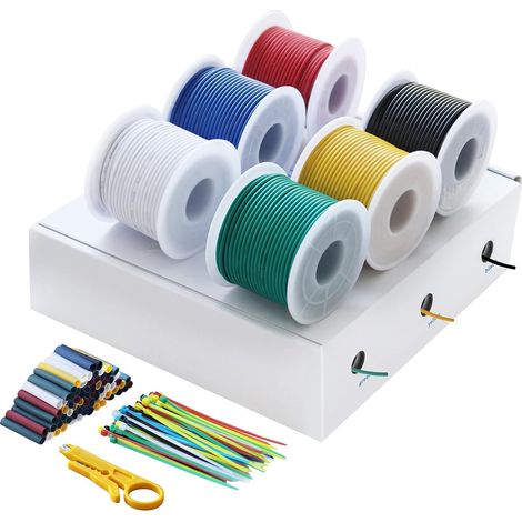 22AWG 0,3mm² Kit Fils Électriques Silicone, 6 Coloris, 8m (1/5)