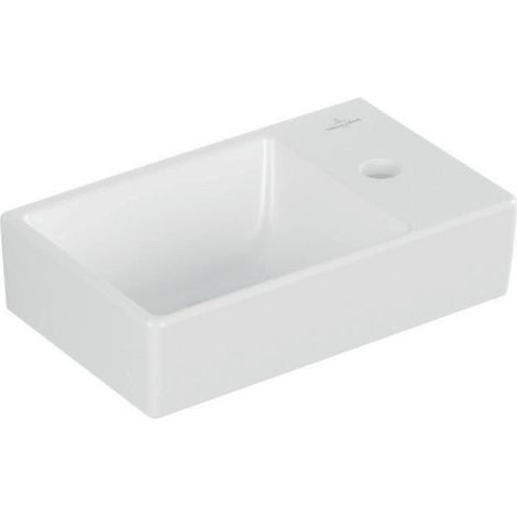 Villeroy & Boch Avento - Lavamanos 36x22 cm, sin rebosadero, orificio para grifería a la derecha, CeramicPlus, Stone White 43003LRW (1/5)