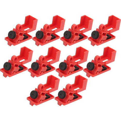 10 Stück Sicherungsautomaten-Verriegelung, Sicherheitsschloss für Netzschalter, technischer Kunststoff, Griff 16,5 mm