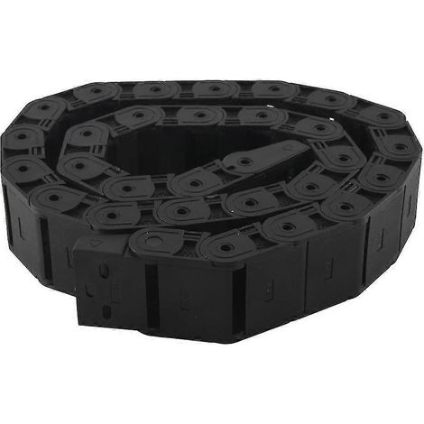 Chaîne porte-câbles semi-fermée flexible noire 18 mm x 37 mm, 1 m, 39,4-FFY (1/5)