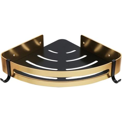 Estante esquinero para ducha con adhesivo para accesorios de cocina y baño - Aluminio Space-Crezuo