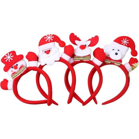 Headband Renne - Bandeau Lumineux LED - Accessoire Fête de Noël - Pour Costume et Décoration - Lot de 4 (1/5)