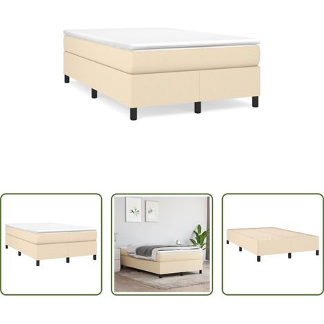 Matelas à ressorts ensachés - Sommier à lattes de lit avec matelas crème 120x190 cm tissu (1/5)