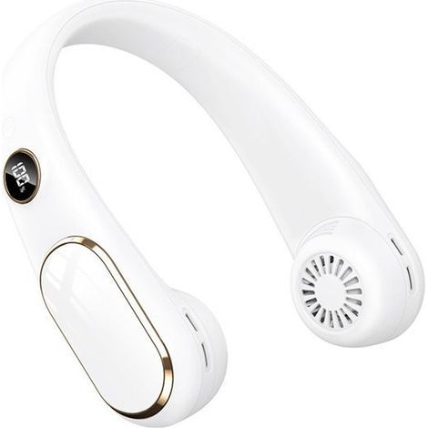 Elektrischer USB-Nackenventilator, tragbarer Nackenventilator zum Aufhängen, 360°-Lüfter ohne Rotorblätter (1/4)
