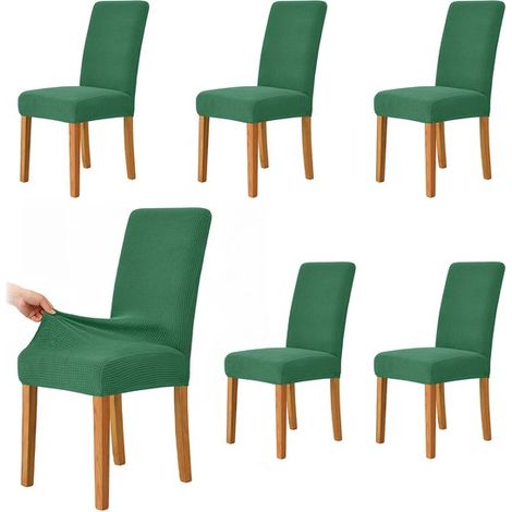 Fundas para sillas de comedor，Paquete de 6，Fundas para sillas，Fundas decorativas para asientos，Largo/Ancho/Alto: 38，48 / 38，48 / 47，58 cm (1/5)