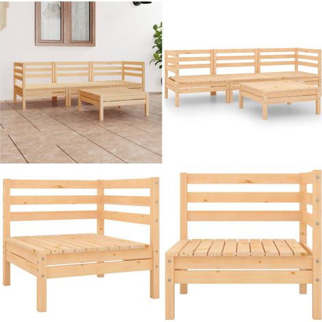 4-tlg. Garten-Lounge-Set Massivholz Kiefer - Gartenmöbeln - Loungemöbel - Outdoor Möbel - Kiefernholzmöbel - Gartensitzgruppe - Home & Living
