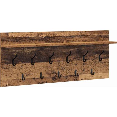 Maison Exclusive - Wandmontierter nachttisch mit Regal Altholz 10