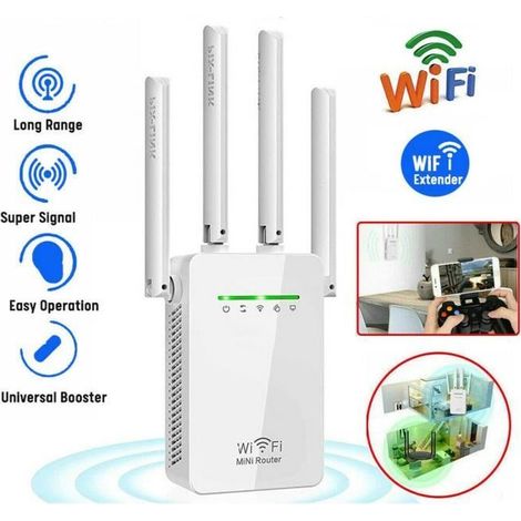 Répéteur WiFi,Amplificateur WiFi,pour Votre Maison Puissant 2.4GHz WiFi Booster,Compatible avec Tous Les Routeurs (1/4)
